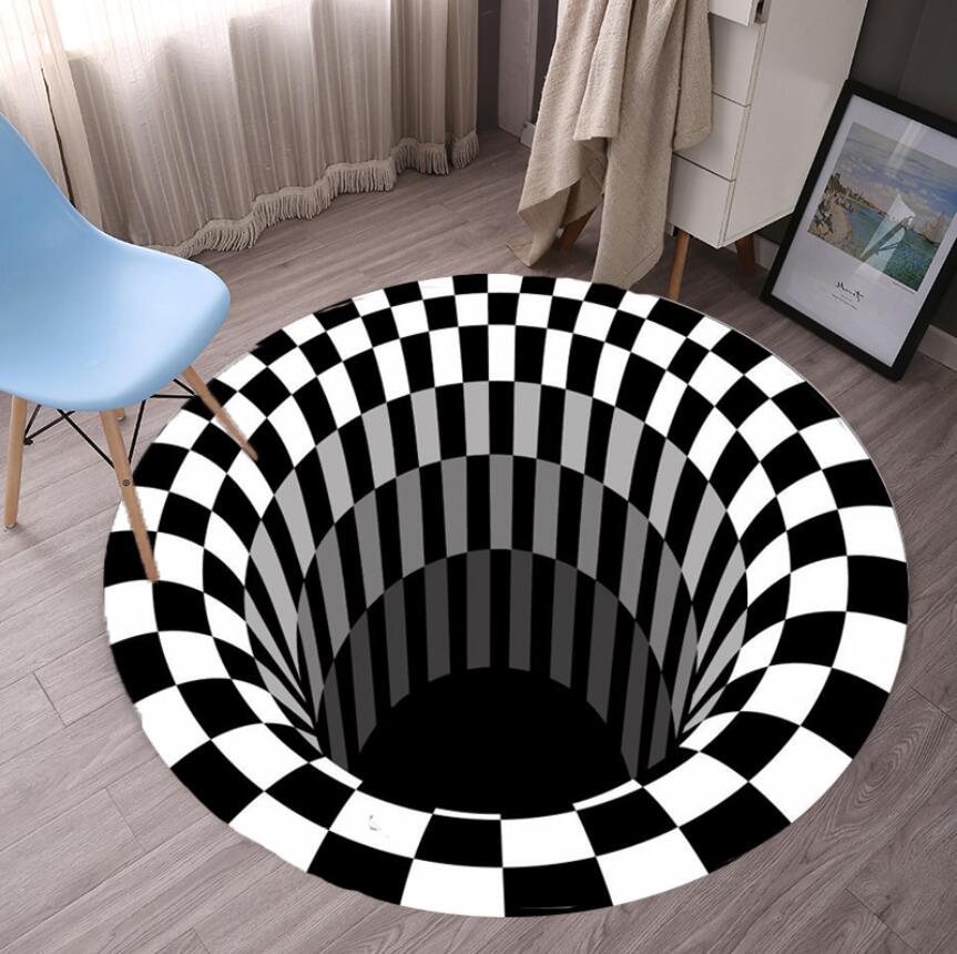 Commercial Fabric Printing - Geometrische Slaapkamer Tapijten Zwart Wit Raster