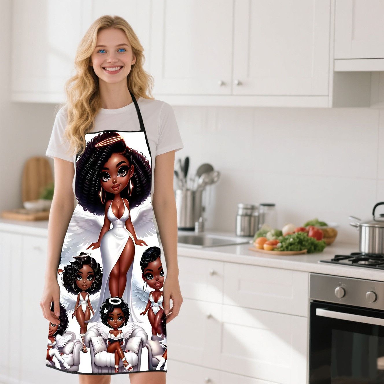Angel Beauty bedrukte keukensc - Commercial Fabric Printing recensie en prijs
